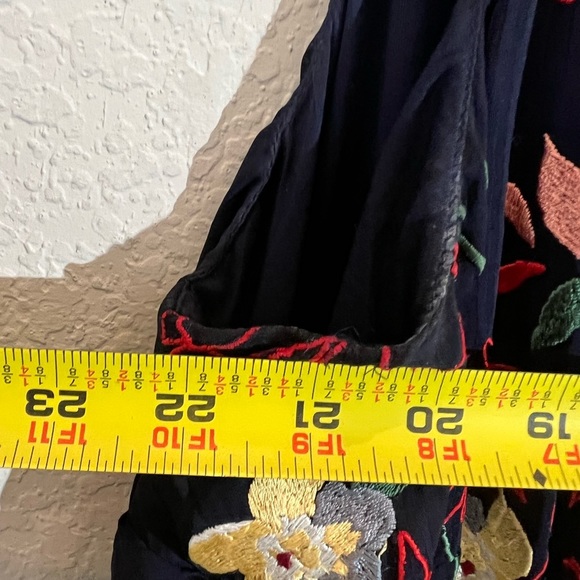 Anthropologie 16w maxi dress a+ plus size blue red  flowers sleeve under viscose - Picture 11 of 13